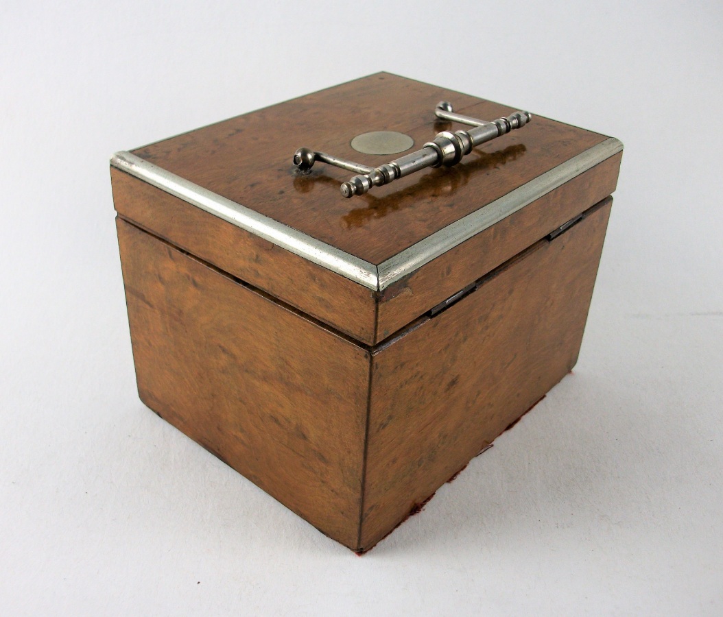 Antique Burr Maple Tea Caddy